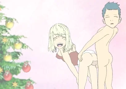 Manga, Her Young Roommate, as an Elf, Pounds Her Mercilessly Under the Tree!