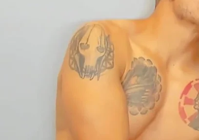 Slim Twink Masturbating with Colombian Macho's Xxl Fat Cock