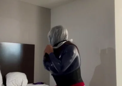 Latex Sissy Tries Breathplay for the First Time