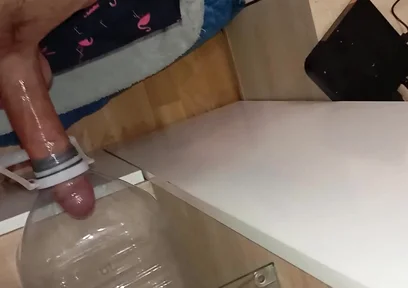 The Stud with the Big Cock Is Eager to Fuck an Ass, Cumshot in the Mouth of the Bottle!