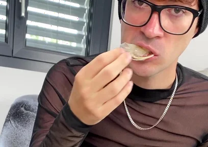 Hot Gabriel Pleasuring Himself and Eating His Cum!