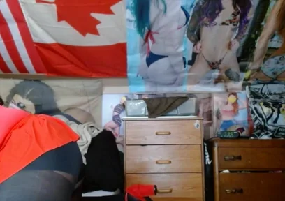 Fat sissy Dancing in red and black outfit