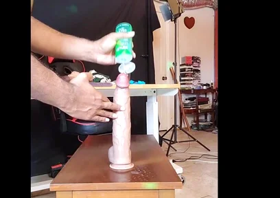 Giant Dildoes Fucking Hairy Holed Football Playing Stripper