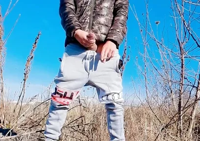 Slow Motion Jerk off Outdoor While Smoking Cigarette