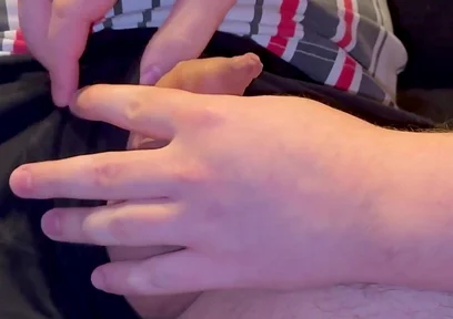 A Friend Takes My Little Uncut Cock Out of His Pants and Plays with It