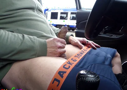 I Was Jerking off in the Car While Trains Were Passing by, but My Penis Wouldn't Cooperate. I Still Managed to Get Him to Cum