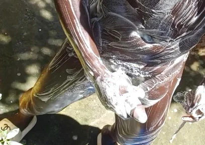 Mature Hard Black Dick Gets Real Shower