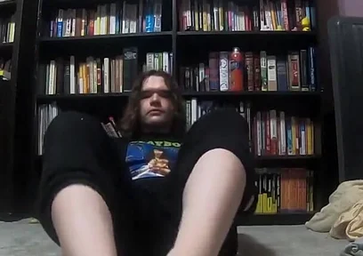Chubby Boy Gives His Dildo a Footjob