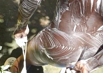 Heavy Wet and Slippery Huge Black Cock Wants to Cum on the Floor