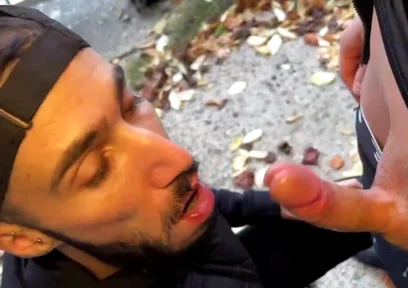 Big french cock sucking face cum load