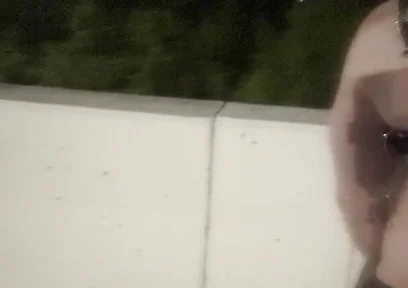 Midnight Bridge Tease: Asian Muscle Hunk's Leather-clad Cock Reveal