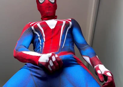 Peter Parker? Horny Spiderman Shoots Webs of Semen