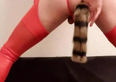 Plug Fox Tail in My Ass Hole