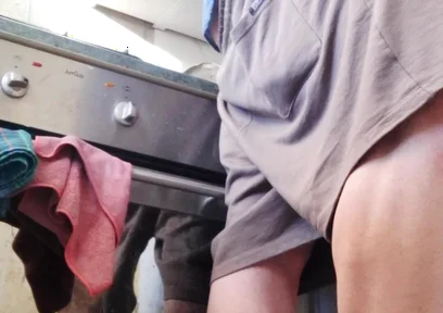 Husband Jerk off to Sink He Is Fast Becasue Wife Can Catch.