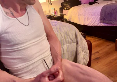 Watch as I Jerk off with Beater on Bust Big Close up of It
