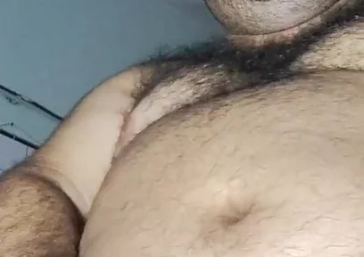 Fat Man Eating and Burping