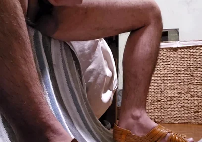 Masturbating While Wearing Huaraches Sandals