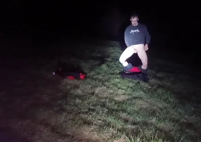 I Strip and Jerk off Outside at Night