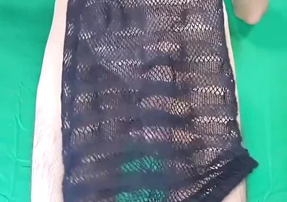 Black Fishnet Dress to Nude
