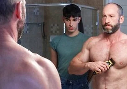 Shy Stepson Rob Quin Helps Shaving His Hunk Stepdad Muscled Madisons Balls
