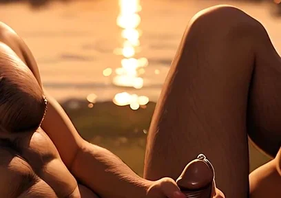 This Explicit Mutual Masturbation Scene with a Hairy Chest Nude Man at Sunset Will Shock You