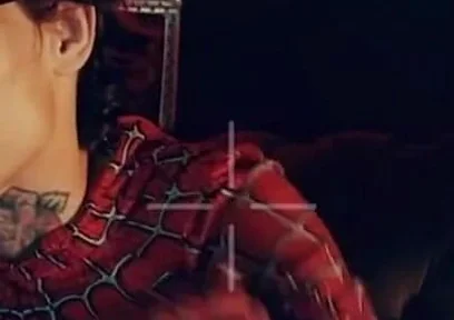 Spider Man Costume. Bottom Boy a Pose. Ass Hole