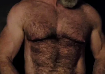 Hairy Muscle Bear Showing off