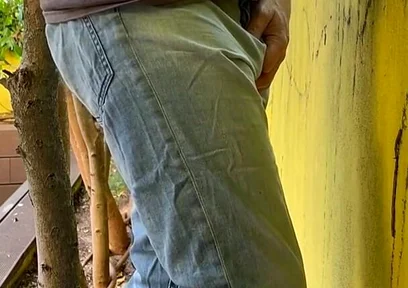 Guy Is Desperate to Pee and Tries to Hide From His Friend but Wets His Pants