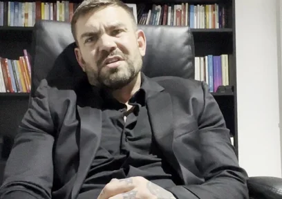 Handsome Guy Masturbates in Suit