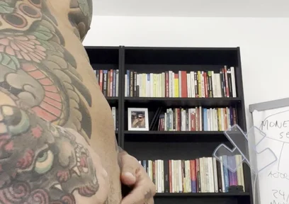 Young Man Masturbates in the Office