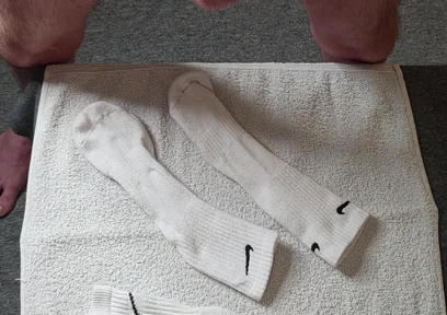 Ordered: 2x Pairs of Used Cum Soaked White Nike Socks