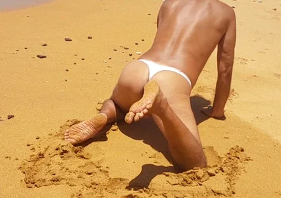 Ladysilva Crossdresser in Panties on the Beach Full of Horny in Her Hot Ass