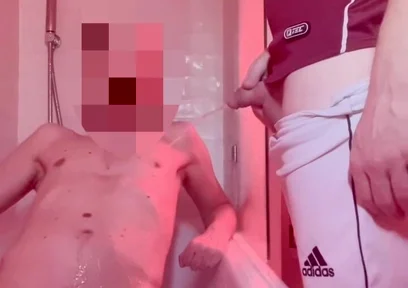 Twink Gets Hard When Pissed on by His Football Friend