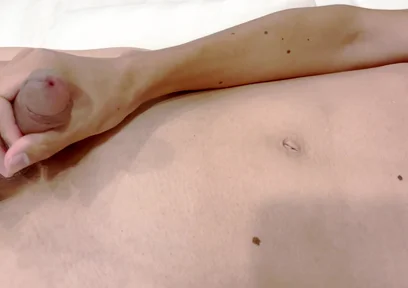 A Boy with a Large Foreskin Gets an Erection, Masturbates, and Cums Twice