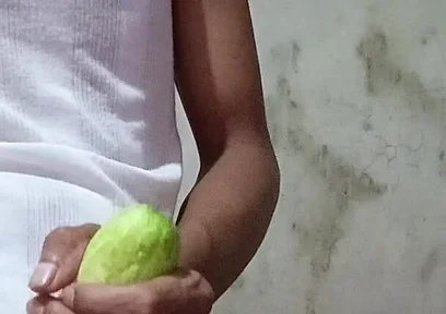 Jujut Expression Playing Solo Using Cucumbers That Have Been Hollowed Out