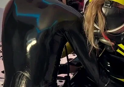 Two Latex Puppies: Shiny Suits, Intimate Touch & Passionate Switch Play