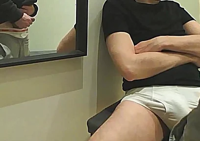 Amateur Boy Pees a Few Drops on His Flatmate's White Briefs