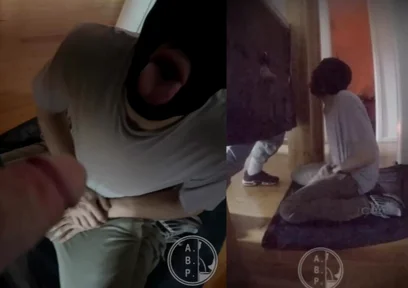 Amateur Boy Ordered to Get on His Knees, Blindfolded, and Pissed in His Mouth Through a Gloryhole