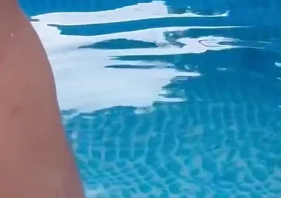 Outdoor Poolside Attraction, Got Horny After Taking a Dip, Big Cock Cums All Over