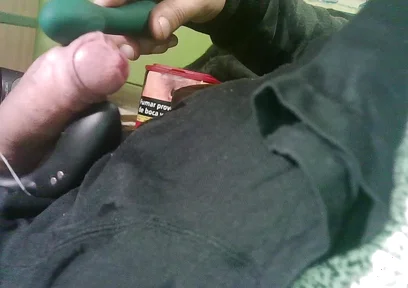 Double Toy Vibrating at the Tip Until Ejaculation