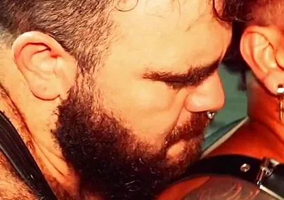 Locker Room Tattooed Bear Drills Deep Bareback