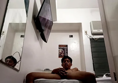 Filipino Twink Jerks His Throbbing Cock in Hotel 2