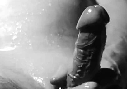 Oily Masturbation and Cum with 2 Cameras in Black and White