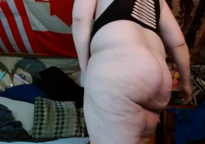 Fatty Cum Dump Sissy Dances and Strips with a Dildo in His Ass Hole