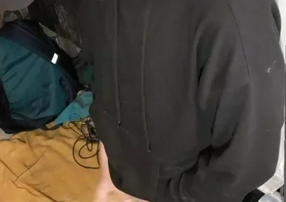 I Masturbate in Sweatpants, a Black Sweatshirt and Nike Sneakers
