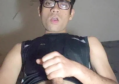Kinky Twink Cock Play and Stroking Boner in Shorts