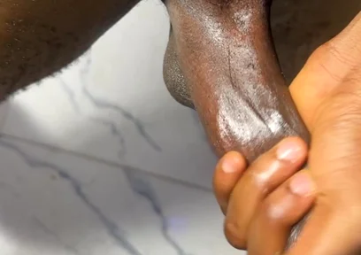Hunky Black Straight Guy Jerks off