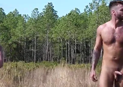 Naked Outdoor Muslce Jocks Go on a Cum Picnic