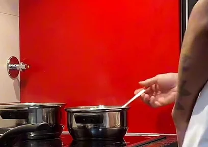 Jacking off and Cumming in the Kitchen