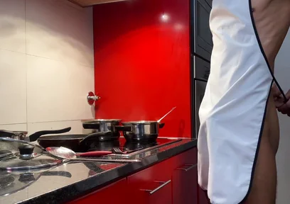 Jacking off and Cumming in the Kitchen